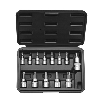 Torx Bit Socket Set 13-Pece Star T8 - T60 Set S2 Alloy Steel and Cr-V Steel
