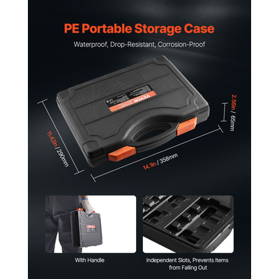 Torx Bit Socket and External Torx Socket Set 60-Pece S2 Alloy Steel Cr-V Steel