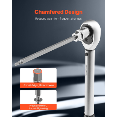 Extra Long Allen Hex Socket Socket 18-Pece 3/8 inch Drive S2 Alloy Steel Cr-V