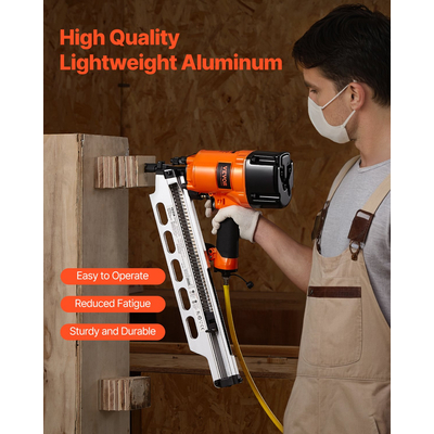 Καρφωτικό πλαισίωσης VEVOR 50 έως 90 mm 21° Full Round Head Πνευματικό καρφωτικό πλαισίωσης