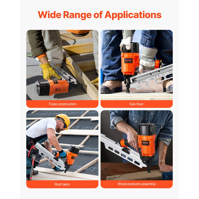 Καρφωτικό πλαισίωσης VEVOR 50 έως 90 mm 21° Full Round Head Πνευματικό καρφωτικό πλαισίωσης