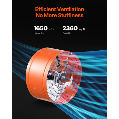 VEVOR 15" Gable Mount Fan 1650 CFM Attic Exhaust Fan with Ρυθμιζόμενος Θερμοστάτης