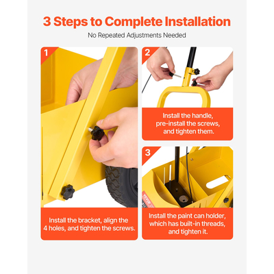 Μηχάνημα σήμανσης γραμμών VEVOR 24 x 13 x 35,4 σε κίτρινο μηχάνημα ρίγες