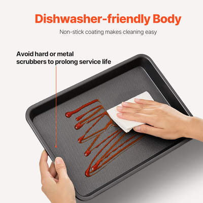 Σετ ταψιού VEVOR Σετ 3 τεμαχίων αντικολλητικό από ανθρακούχο ατσάλι με λαβές σιλικόνης