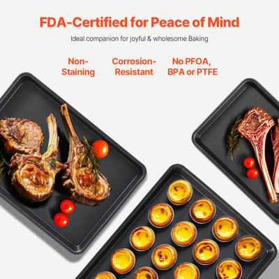 Σετ ταψιού VEVOR Σετ 3 τεμαχίων αντικολλητικό από ανθρακούχο ατσάλι με λαβές σιλικόνης