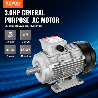 Ηλεκτρικός κινητήρας VEVOR 2.2KW 2890RPM AC 400V 50Hz 4.7A 3-φασικός άξονας 24mm
