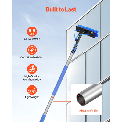 VEVOR Water Fed Pole Kit 3,6m Solar Panel Cleaning Pole with Extentable Handle