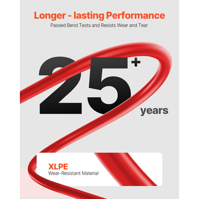 Καλώδιο επέκτασης ηλιακού πάνελ VEVOR 100FT 10AWG Αδιάβροχο PV 6mm² Καλώδιο Κόκκινο