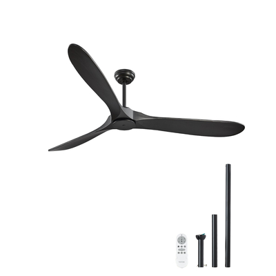 VEVOR 72" Ξύλινη λεπίδα ανεμιστήρα οροφής Χωρίς φως Reversible Motor Remote Control Μαύρο