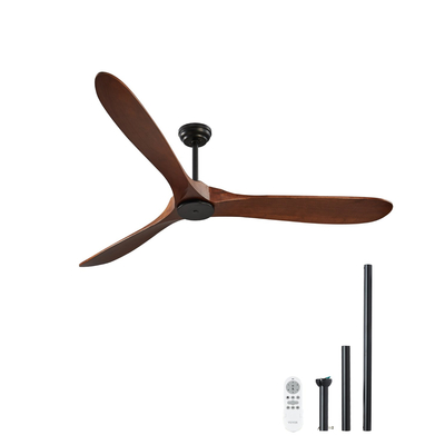 VEVOR 72" Ξύλινη λεπίδα ανεμιστήρα οροφής Χωρίς φως Τηλεχειριστήριο αναστρέψιμο μοτέρ Καρυδιά