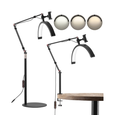 Half Moon Light for Esthetician 2 σε 1 LED δαπέδου και φωτιστικό γραφείου Φωτιστικό βλεφαρίδων τοξωτό
