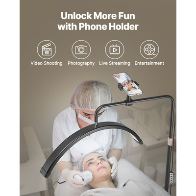 Φωτιστικό Half Moon for Esthetician Φωτιστικό δαπέδου LED 23 ιντσών με δυνατότητα ρύθμισης φωτισμού βλεφαρίδων