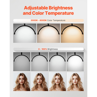 Φωτιστικό γραφείου νυχιών 20 W Κλιπ σε Half Moon Lash Light με θήκη τηλεφώνου τοξωτό LED