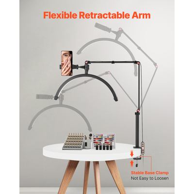 Φωτιστικό γραφείου νυχιών 20 W Κλιπ σε Half Moon Lash Light με θήκη τηλεφώνου τοξωτό LED