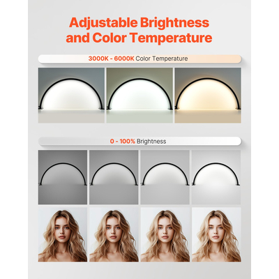 Φωτιστικό γραφείου νυχιών 30 W Half Moon Φωτιστικό γραφείου με ρυθμιζόμενη φωτεινότητα βάσης τηλεφώνου