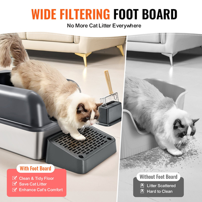 VEVOR 6 σε Deep Litter Box Κουτί απορριμάτων χωρίς οσμή με σανίδα ποδιών φιλτραρίσματος
