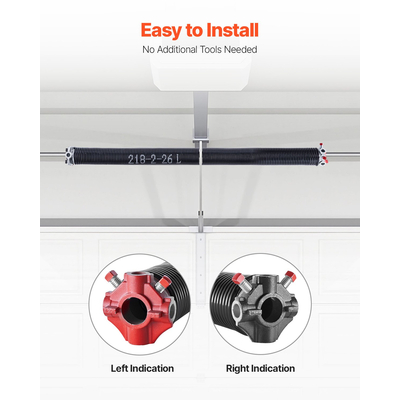 VEVOR Garage Door Torsion Springs Ζεύγος 0,218 x 2 x 26 ιντσών με ράβδους περιέλιξης