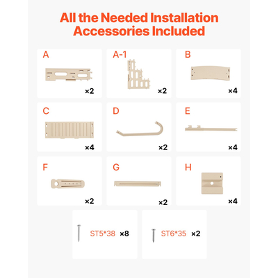 VEVOR 4-Step Taupe Pool Ladder of 2 Handrails Supports 400 lb for 48-54 In Pools