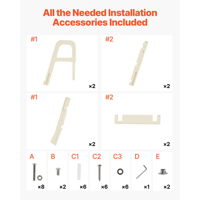 VEVOR 5-Step Pool Ladder of 2 Handrails Loads 300 lb for 48-54 In Pool