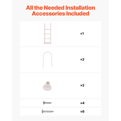 VEVOR Thickened 4-Step Pool Ladder 2 Handrails Loads 300 lb for 48-54 In Pool