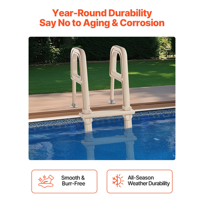 VEVOR 5-Step Pool Ladder of 2 Handrails Loads 300 lb for 48-54 In Pool