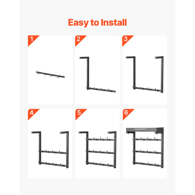 Βάση κούπας καφέ VEVOR Επιτοίχια με 12 κινητούς γάντζους και επάνω ράφι για φλιτζάνια