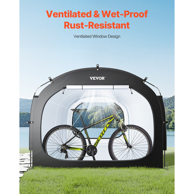 Ευρύχωρη αδιάβροχη σκηνή αποθήκευσης ποδηλάτων VEVOR για 5 ποδήλατα