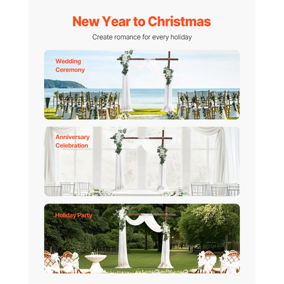 VEVOR Τεχνητό Κιτ Γάμου Αψίδα Λουλούδια Λευκό με 2 Τμ. Λουλούδια 1 Τμ.