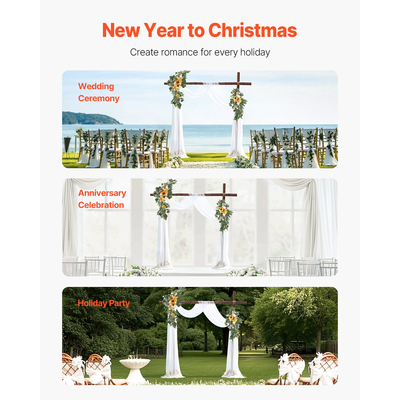 VEVOR Τεχνητό Κιτ Γάμου Αψίδα Κίτρινο με 2 Τμ. Λουλούδια 1 Τμ.