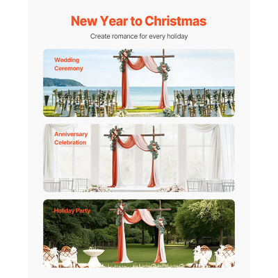 VEVOR Τεχνητό Κιτ Γάμου Αψίδα Πορτοκαλί με 2 Τμ. Λουλούδια 2 ΤΜ.