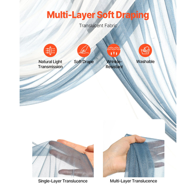 VEVOR Τεχνητό Κιτ Γάμου Αψίδα Μπλε με 2 Τμ. Λουλούδια 2 ΤΜ.