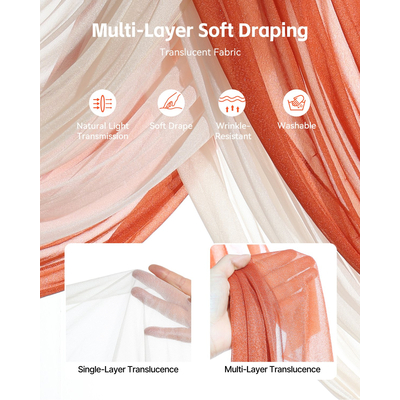 VEVOR Τεχνητό Σετ Γάμου Αψίδα Πορτοκαλί με 2 Τμ. Λουλούδια 3 ΤΜ.