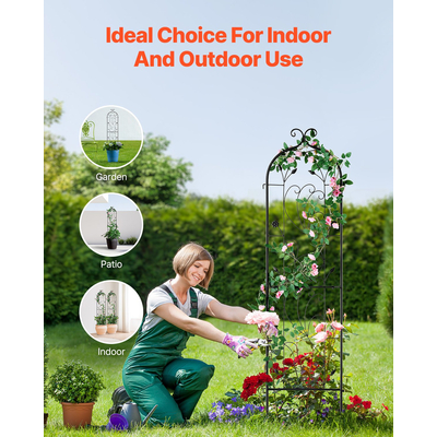 VEVOR 2 Συσκευασίες Μεταλλικές πέργκολες κήπου για υποστήριξη φυτών αναρρίχησης 60x15 σε ανθεκτικό στη σκουριά