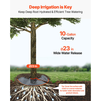 VEVOR Δαχτυλίδι ποτίσματος δέντρου 4 συσκευασίες 10 γαλονιών Αυτοποτιζόμενη τσάντα δέντρου ανθεκτική
