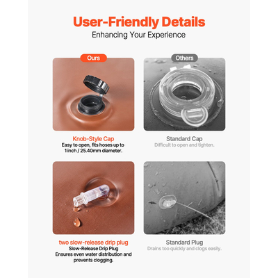 VEVOR Δαχτυλίδι ποτίσματος δέντρου 4 πακέτα 16 γαλονιών αργής αποδέσμευσης Tree water bag Ανθεκτικό