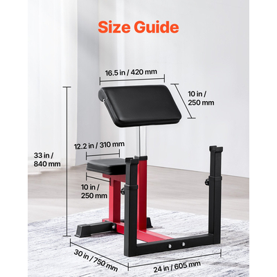 VEVOR Preacher Curl Πάγκος Ρυθμιζόμενος Εξοπλισμός Μηχανήματος Δικέφαλου Γυμναστηρίου στο σπίτι