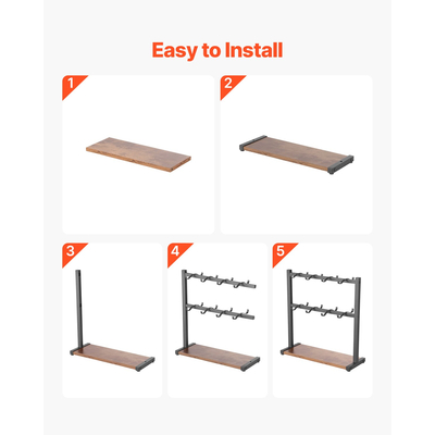 Βάση κούπας καφέ VEVOR για πάγκο 16 αγκίστρια σχάρα ποτηριών με βάση αποθήκευσης ξύλου