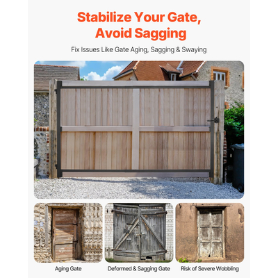 VEVOR Gate Building Kit Ταιριάζει 36 έως 60 σε μεγάλα ανοίγματα 6 έως 7 πόδια ψηλός φράχτης