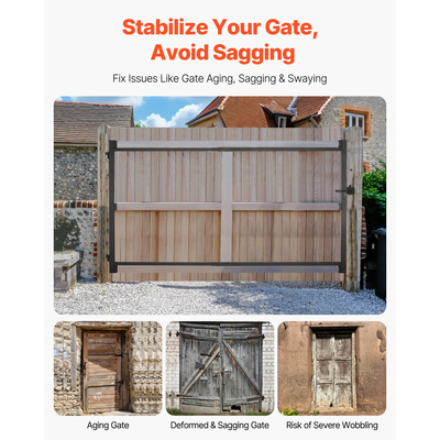 VEVOR Gate Building Kit Ταιριάζει 40 έως 72 σε μεγάλα ανοίγματα 4 έως 5 πόδια ψηλό φράχτη