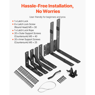 Γωνιακό στήριγμα πύλης VEVOR Anti Sag Gate Frame Hardware Kit Iron Black