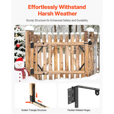 Γωνιακό στήριγμα πύλης VEVOR 2 σετ Anti Sag Gate Frame Hardware Kit Μαύρο