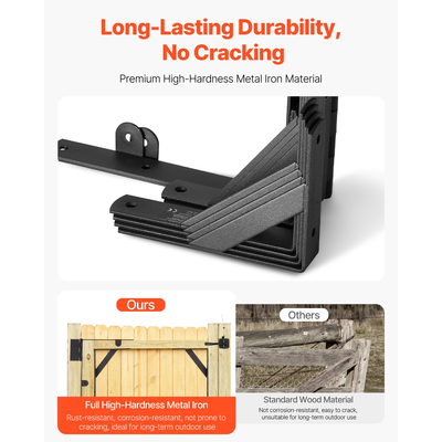 Γωνιακό στήριγμα πύλης VEVOR 2 σετ Anti Sag Gate Frame Hardware Kit Μαύρο