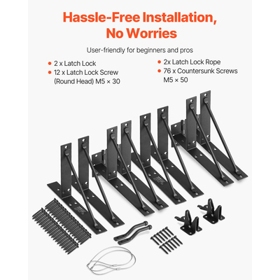 Γωνιακό στήριγμα πύλης VEVOR 2 σετ σκελετού Anti Sag Gate Hardware Kit Iron