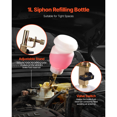 Κιτ εξαέρωσης φρένων VEVOR 3L με εξαγωγή υγρού φρένων με 13 συνδέσμους σωλήνων