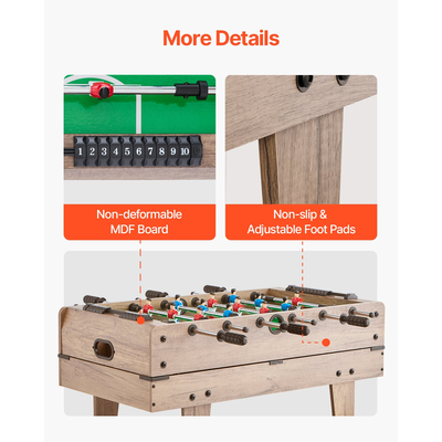 VEVOR 82cm Τραπέζι Air Hockey Τραπέζι 4-σε-1 Combo Παιχνίδι Ποδόσφαιρο Πινγκ Πονγκ Μπιλιάρδο