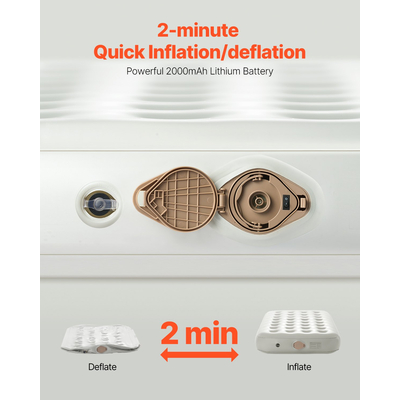 Στρώμα αέρα VEVOR με πλαίσιο & αντλία 1 Person Blow Up Στρώμα Camping 300lbs