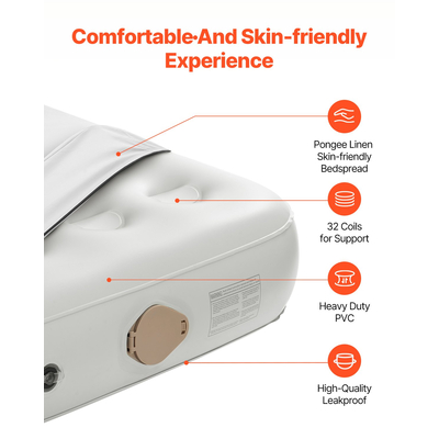 Στρώμα αέρα VEVOR με πλαίσιο & αντλία 1 Person Blow Up Στρώμα Camping 300lbs