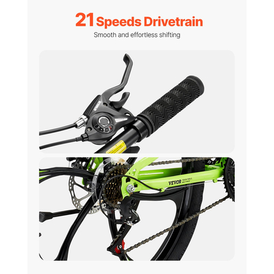 VEVOR 26" Πτυσσόμενο ποδήλατο βουνού MTB ποδήλατο 21 ταχυτήτων Δισκόφρενα πλήρους ανάρτησης