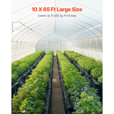 Ρολό πλαστικού φύλλου VEVOR 10 Mil 10 x 65 FT Ασπρόμαυρο φιλμ βαρέως τύπου