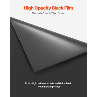 VEVOR 6Mil Πλαστικό Ρολό Φύλλων 24 x 100 FT Μαύρο πολυαιθυλενίου βαρέως τύπου